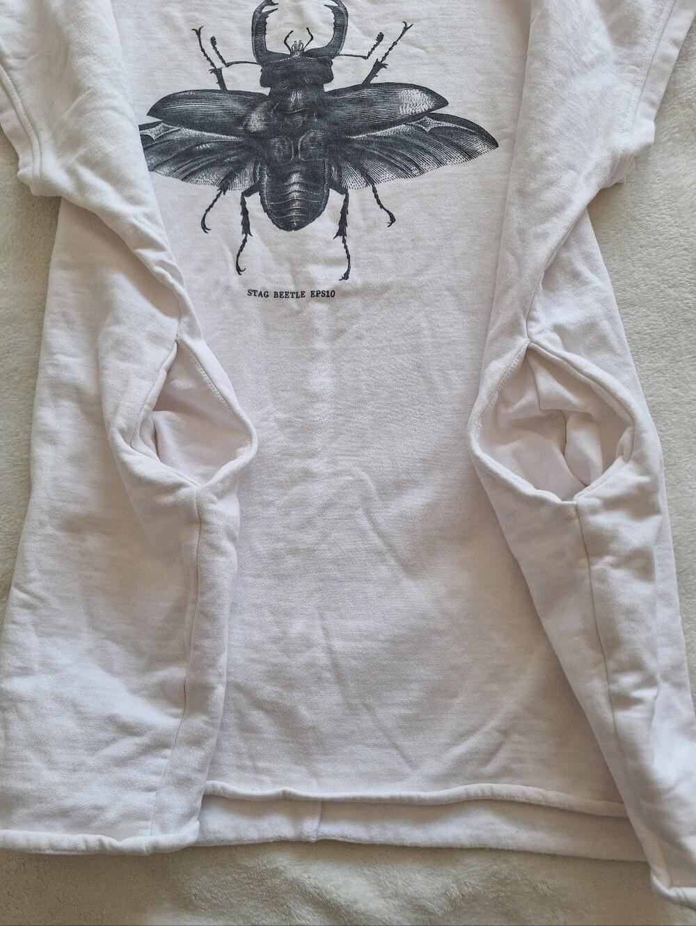 Helon Melon Stag Beetle Heavyweight Cotton Oversized Tee Pockets Mens S M - Picture 6 of 8